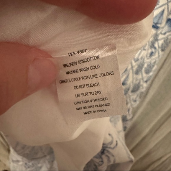 KJP Kiel James Patrick Sea Garden Maxi Dress Sz 8 blue white linen nautical sea - Picture 14 of 15